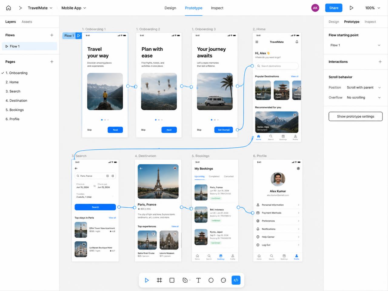 Prototyping interface example